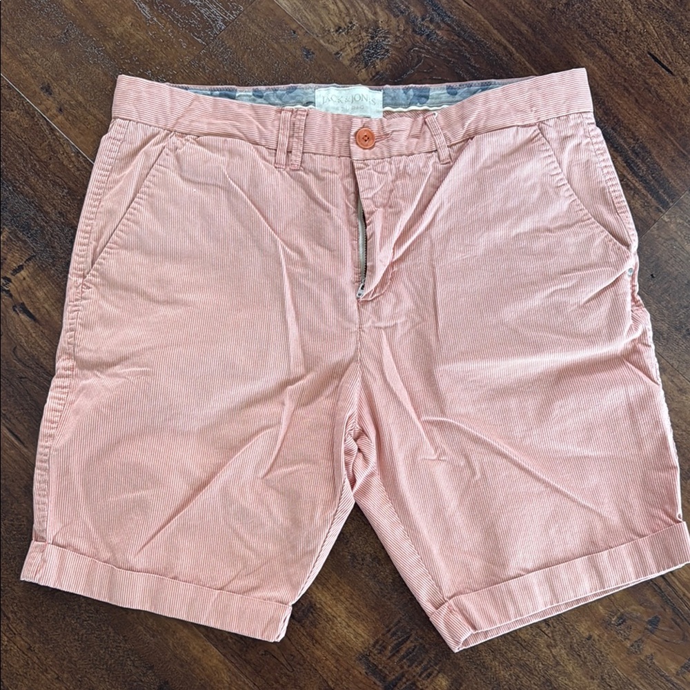 Jack and Jones Pink Flat Front Shorts